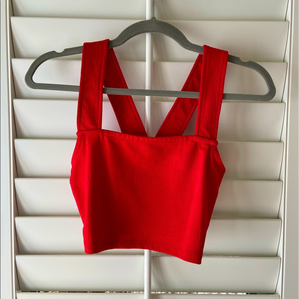 Red crop top